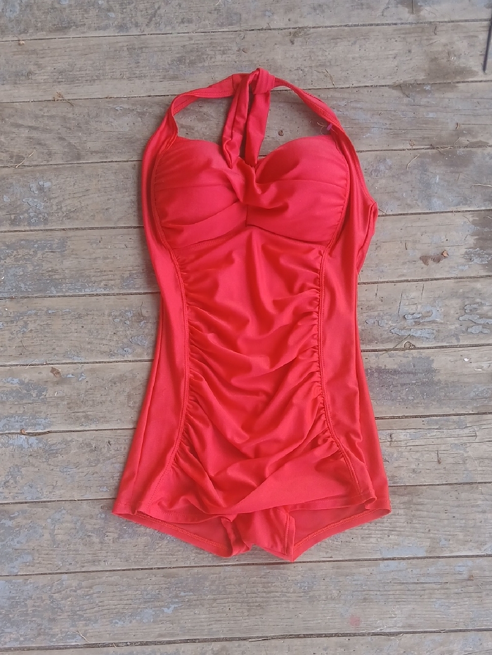 The No Name Vintage-Inspired Red One-Piece Swimsuit